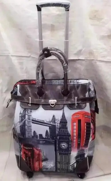 Brand Women Wheeled Luggage bag Cabin travel Trolley Bags on wheels rolling luggage bag for woman Trolley Suitcase wheeled Bags