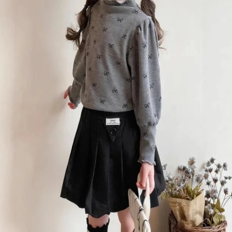 Girls' High - Neck Base Shirt Kids Autumn Winter Children's Long - Sleeve T-Shirt Winter Warm Baby Girl Top - lily supply