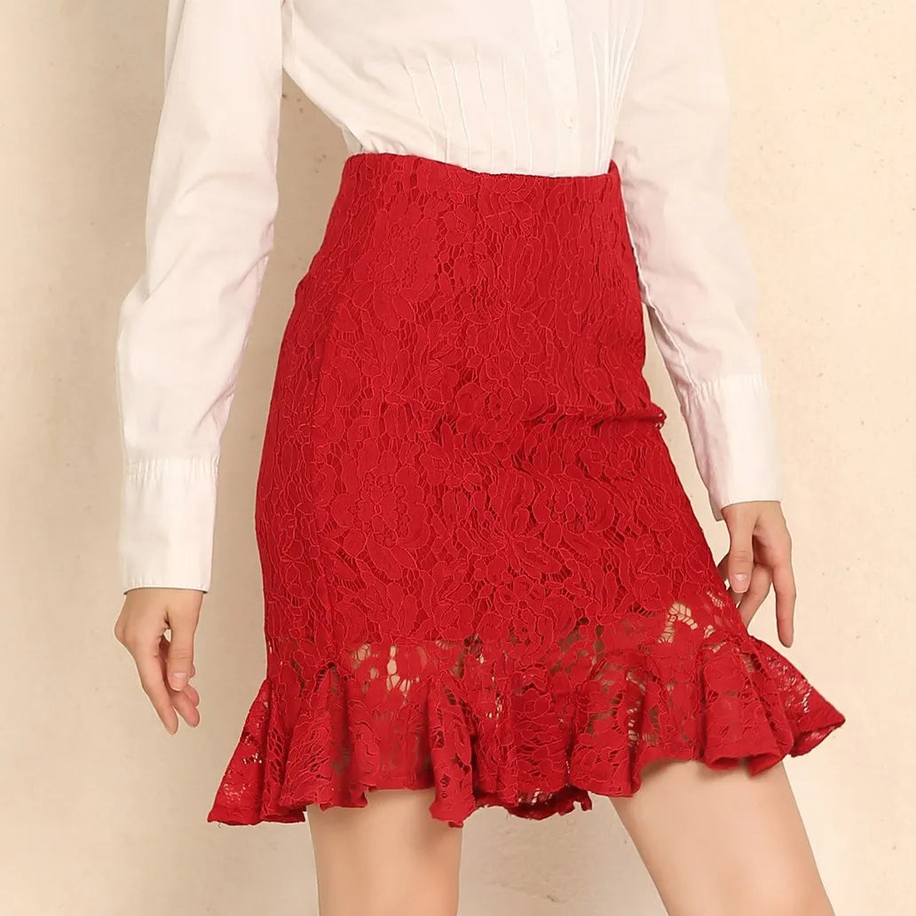Office Lace Pencil Skirt