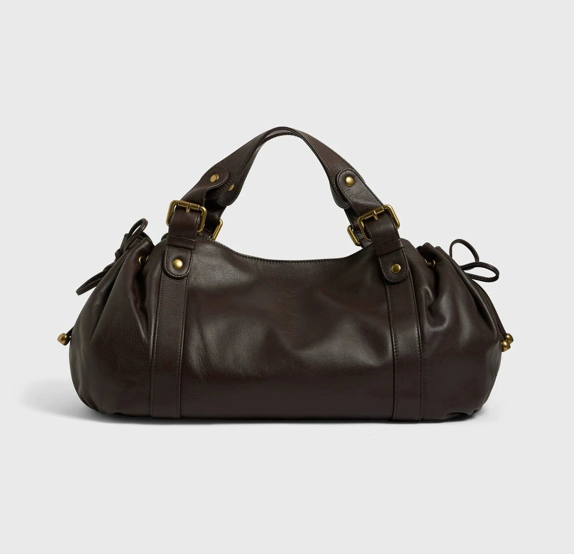 Women's Crossbody Simple Handbag Commuter Shoulder Boston Bag Stylish Versatile Work Bag Soft Polyester Interior