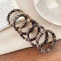 5pcs Leopard Print High Elastic Scrunchie Hair Ties - Ponytail Holders - lily supply