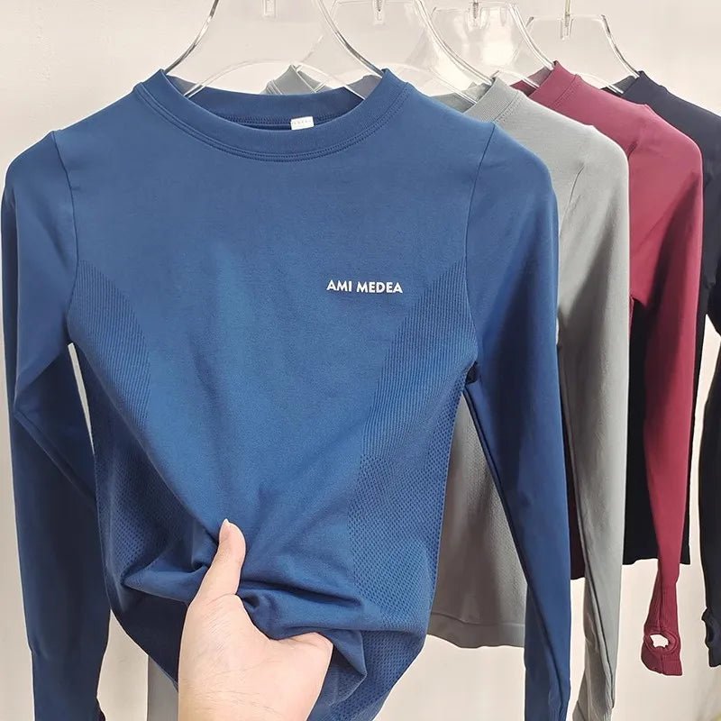 Women's Buttery Soft Crew Neck Compression Long Sleeve Top, Quick - Dry Athletic Shirt for Yoga, Running & Gym Workouts - lily supply