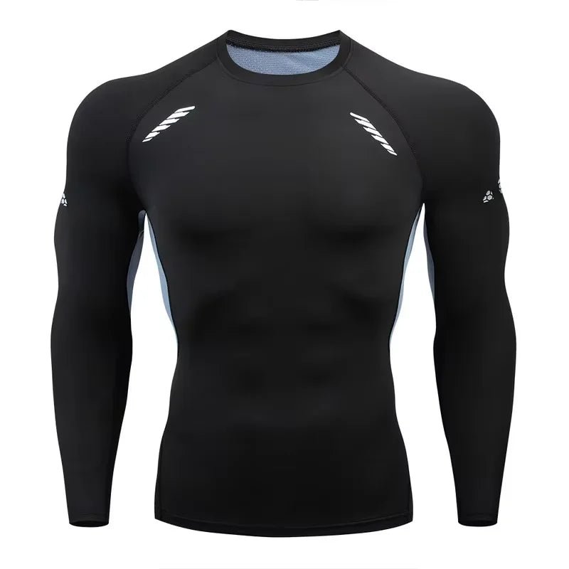 Men's T-shirt Men Running Sport T Shirt Men Compression Fitness Tops Tee Quick DryTight Training Gym Sport Running Shirts Jersey - lily supply