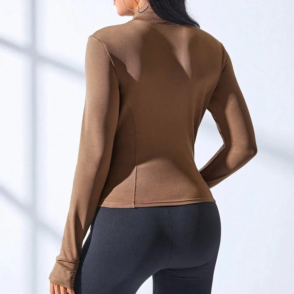 Women's Slimming Zip Yoga Jacket - Short Sports Body Sculpting Fitness Coat 2024