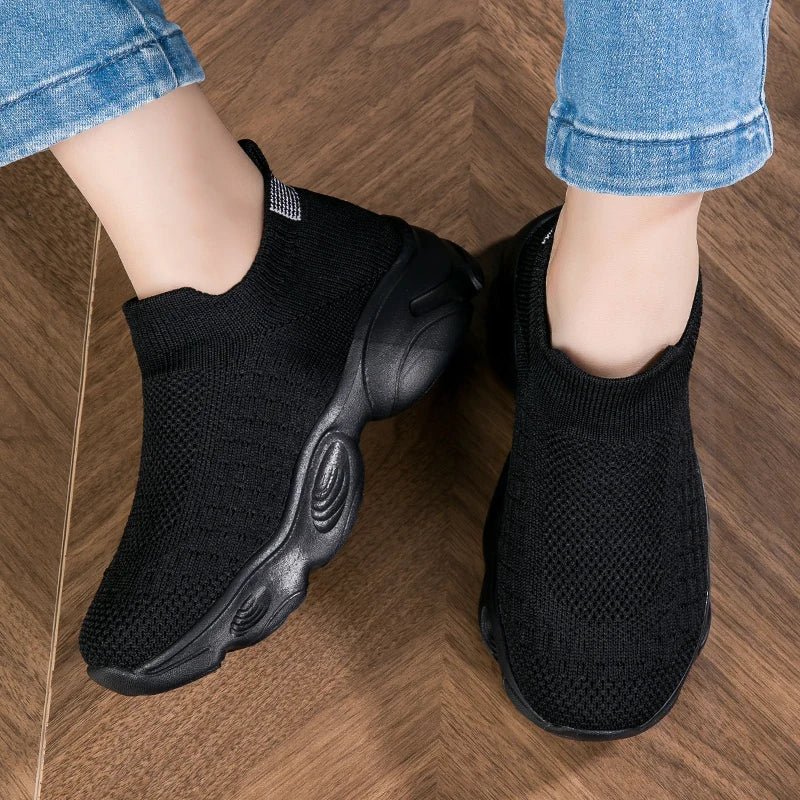 2025 Children Sneakers for Boys Mesh Breathable Running Sports Shoes Kids Girls Flat Casual Shoes Fashion Knitted Running Shoes - lily supply