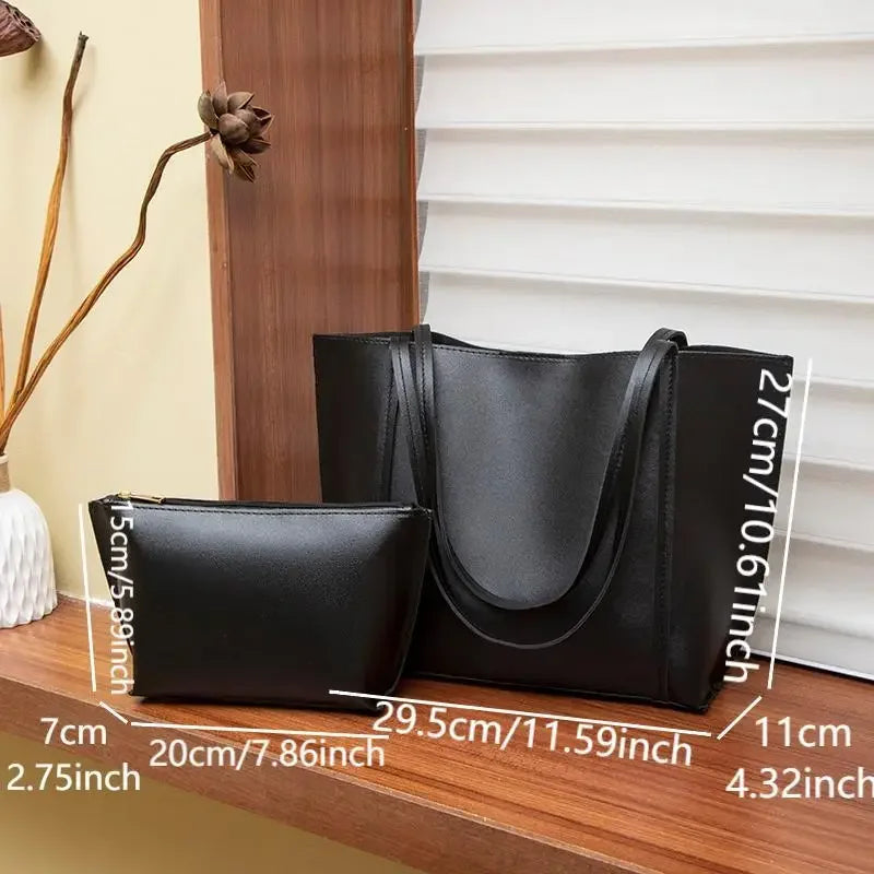 Women's Minimalist Solid Colour Travel Tote Bag - Large Capacity Fashion Shoulder