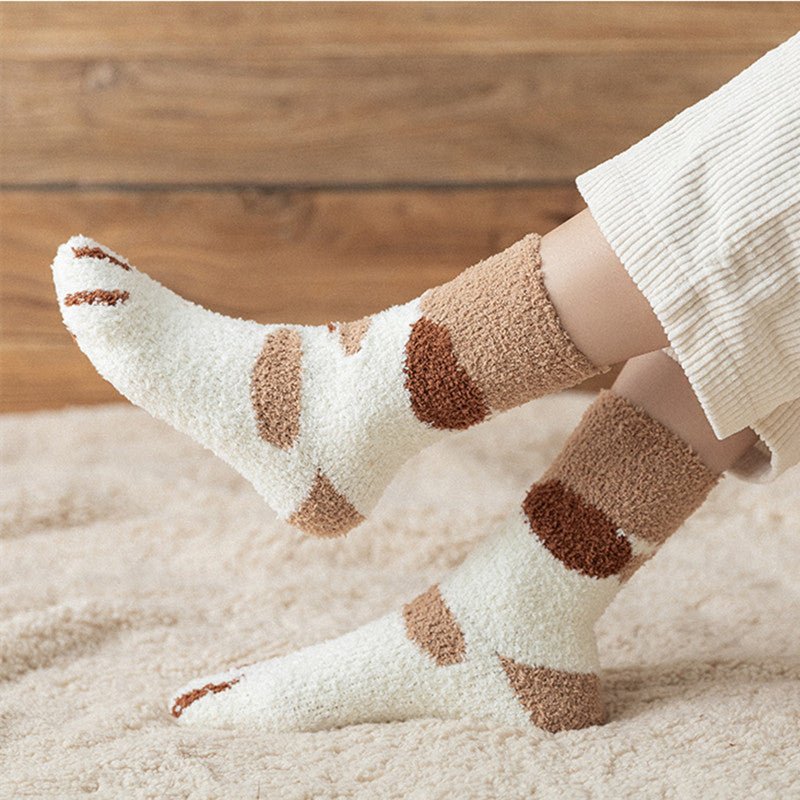 Women's Kawaii 3D Dog & Cat Paw Fleece Socks – Cute Fluffy Socks - lily supply