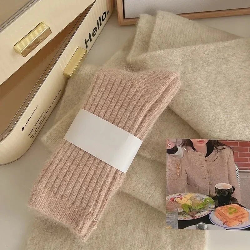 Women's Cashmere Wool Thermal Long Socks - Harajuku Style Winter Warm Sox - lily supply