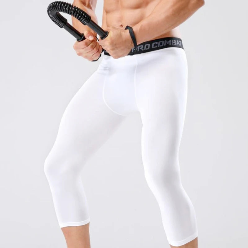 Men's Compression Leggings & Basketball Quarter Shorts – Quick Dry Fitness Pants