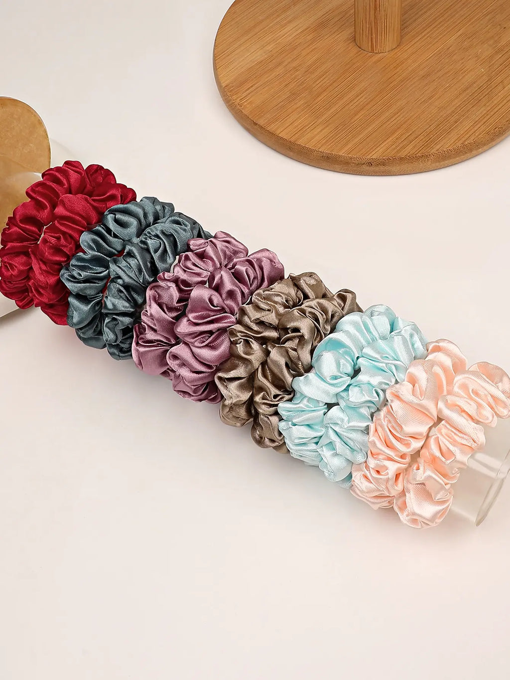 12pcs Small Silk Satin Scrunchies - No Damage Frizz - Free Sleep Hair Ties - lily supply