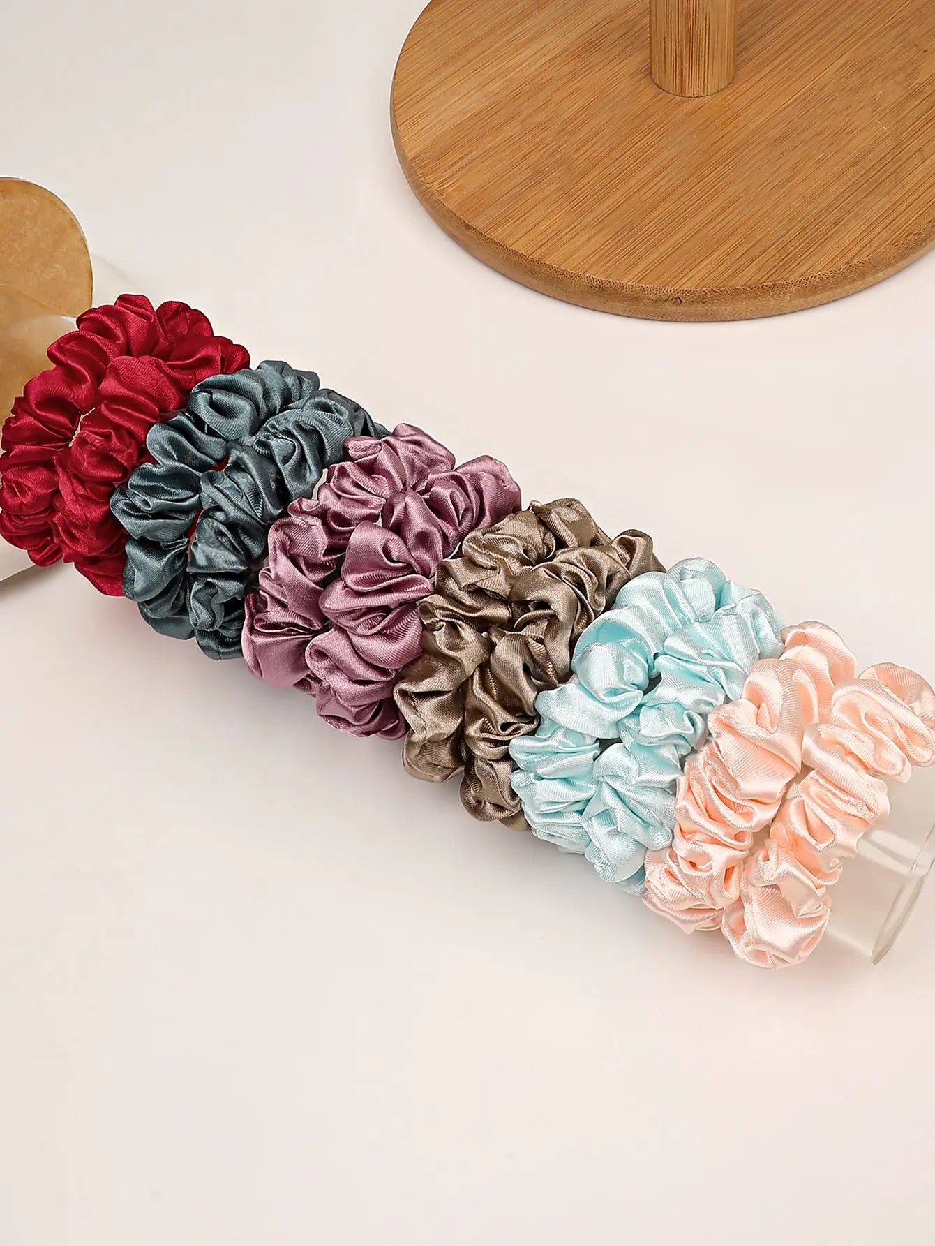 12pcs Small Silk Satin Scrunchies - No Damage Frizz - Free Sleep Hair Ties - lily supply