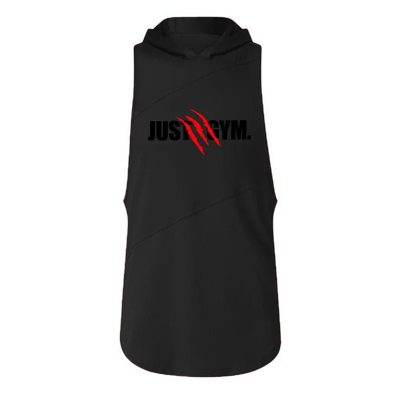 Jogging Sports T-shirts Mens Casual Street Hip Hop Hooded Tank Top Cotton Sleeveless Sweatshirt Fitness Workout Sportswear Tops - lily supply