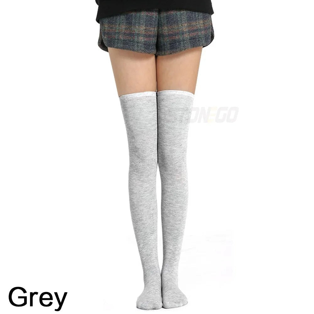 Women's Over - Knee Solid Leg Warmer Socks – Long Thigh High Socks - lily supply