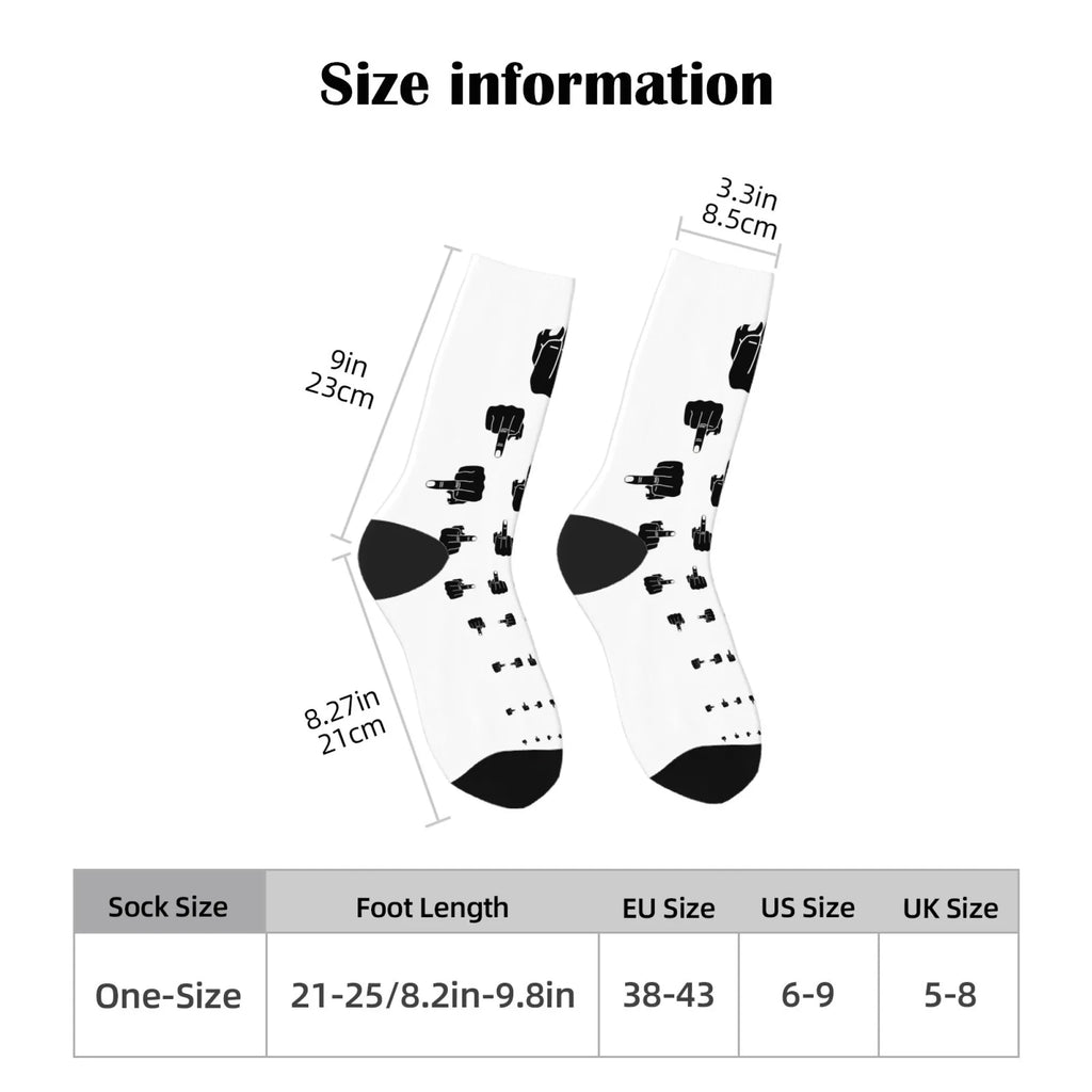 Men's Funny Finger Art Harajuku Socks - Hip Hop Novelty Party Happy Gift Socks