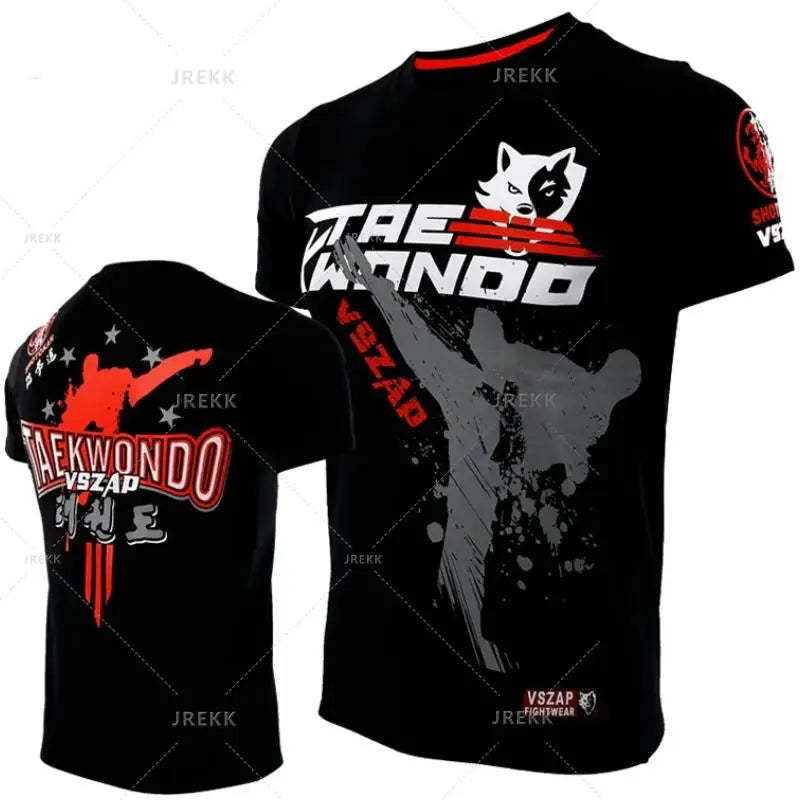 Muay Thai Boxing Sports T-Shirt - Running Fitness Outdoor Wrestling Tracksuit