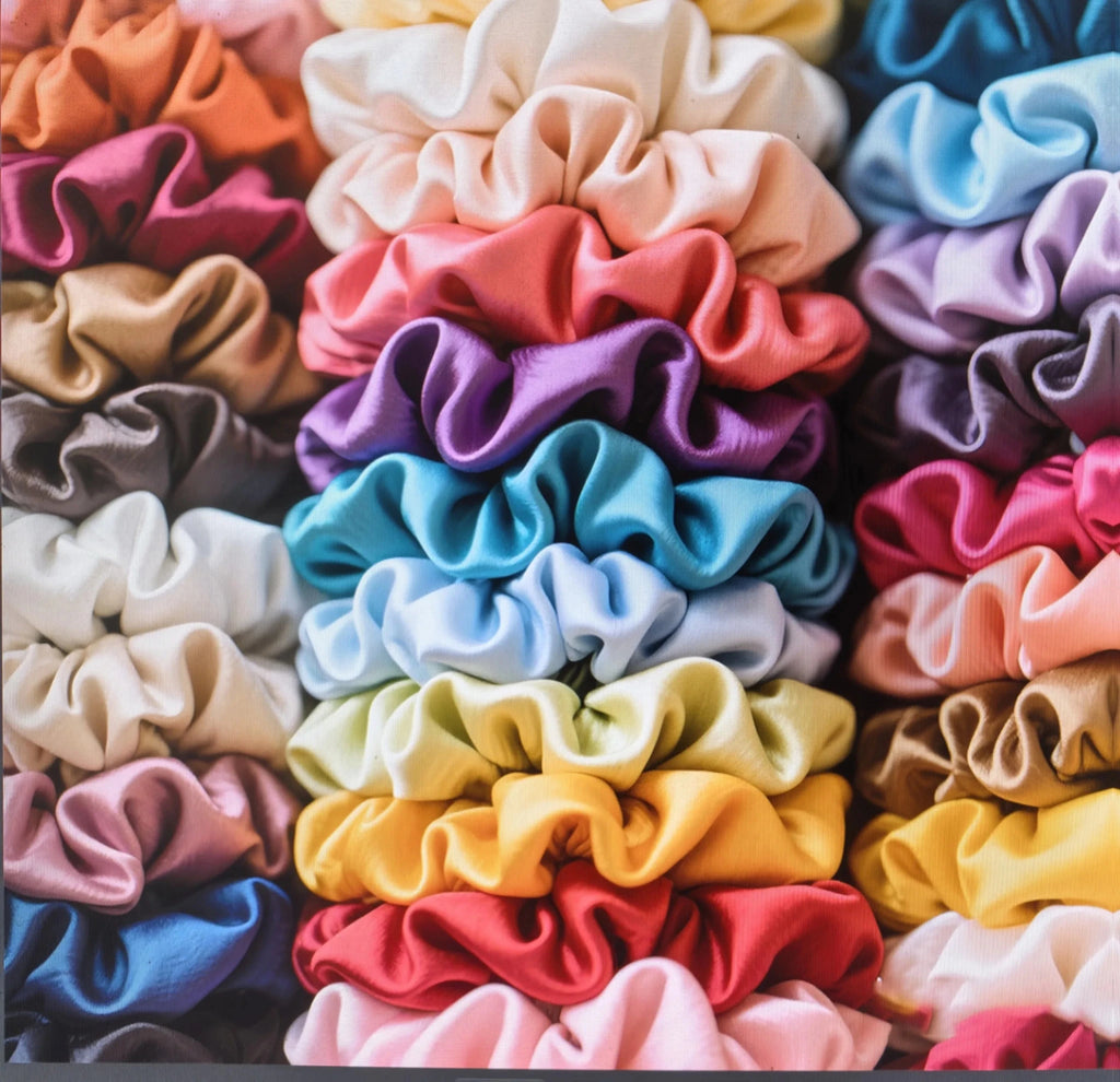 19pcs Non - Damaging Thin Scrunchies Set - Multi - Colour Mix - lily supply