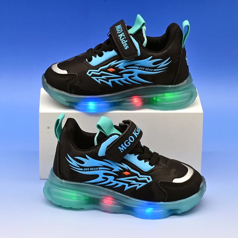 Fashion Girls' Sneaker 2025spring New Kids LED Light Shoes Anti Slip Boys Basketball Shoes Soft Soled Girls Casual Shoes Zapatos - lily supply