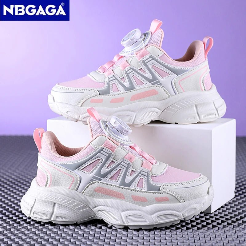 Girls Sports Shoes Lightweight Leather Kids Sneakers Casual Pink Fashion Children Anti - slip Walking Running Shoes - lily supply