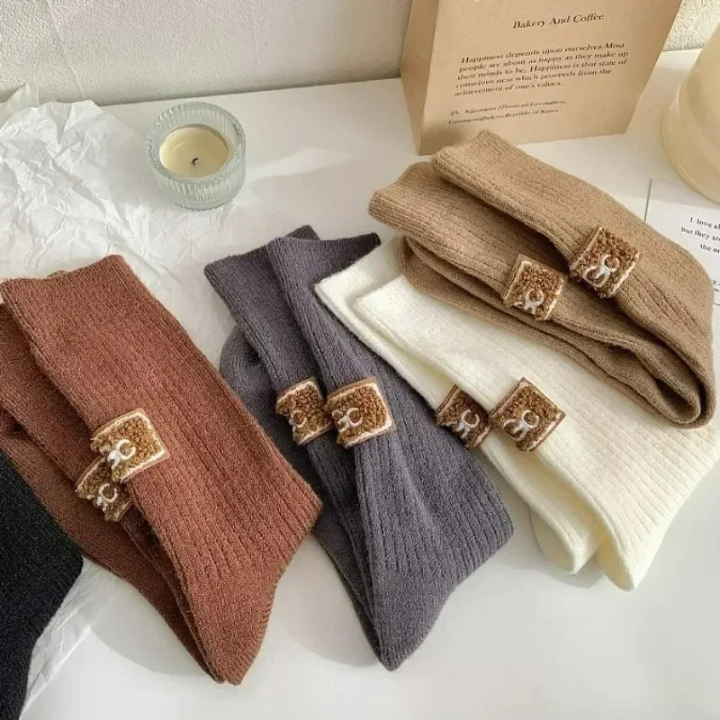 Women's Furry Heel Knitted Snow Boot Socks – Cosy Winter Boot Socks