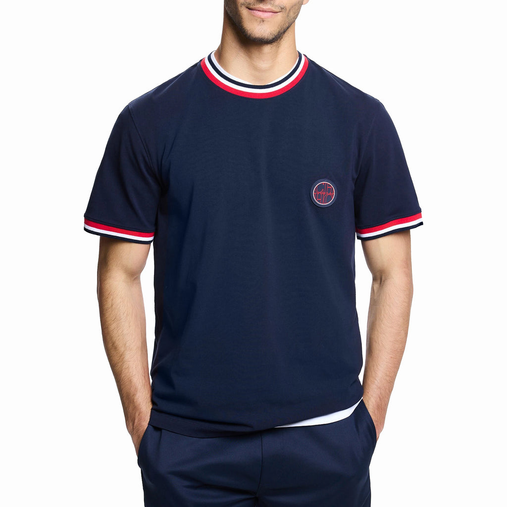 Men's Cotton Stripe O-Neck Loose Fit T-Shirt