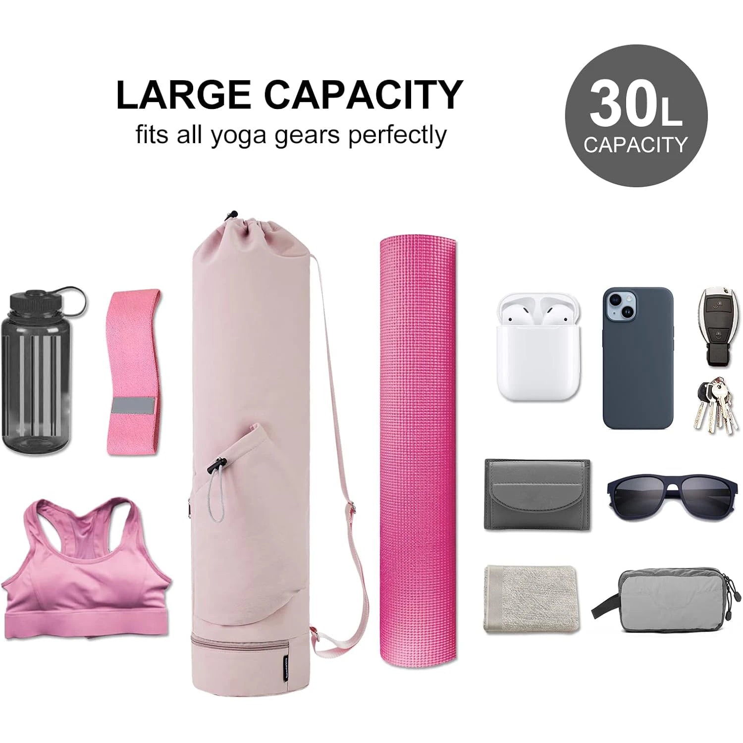 Yoga Mat Bag - Large Waterproof Tote Carrier with Adjustable Strap