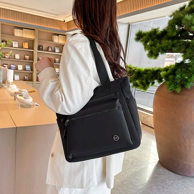 Women's Waterproof Canvas Eco Shoulder Tote Bag - Work School Travel Shopping - lily supply