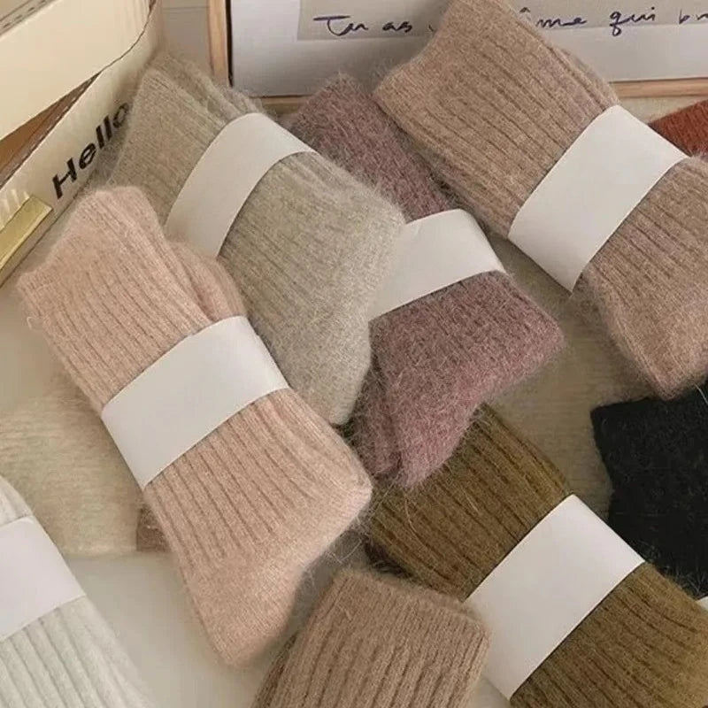 Women's Cashmere Wool Thermal Long Socks - Harajuku Style Winter Warm Sox - lily supply