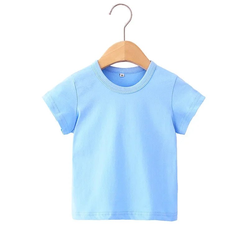 Summer Girls T Shirts Yellow Red Short Sleeve Baby Boy T Shirt White Tee Shirt Cotton Girls Tops For Children Clothes - lily supply