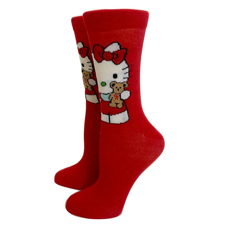 Anime Harajuku Cartoon Cat Long Socks – Kawaii Over - Knee Socks - lily supply