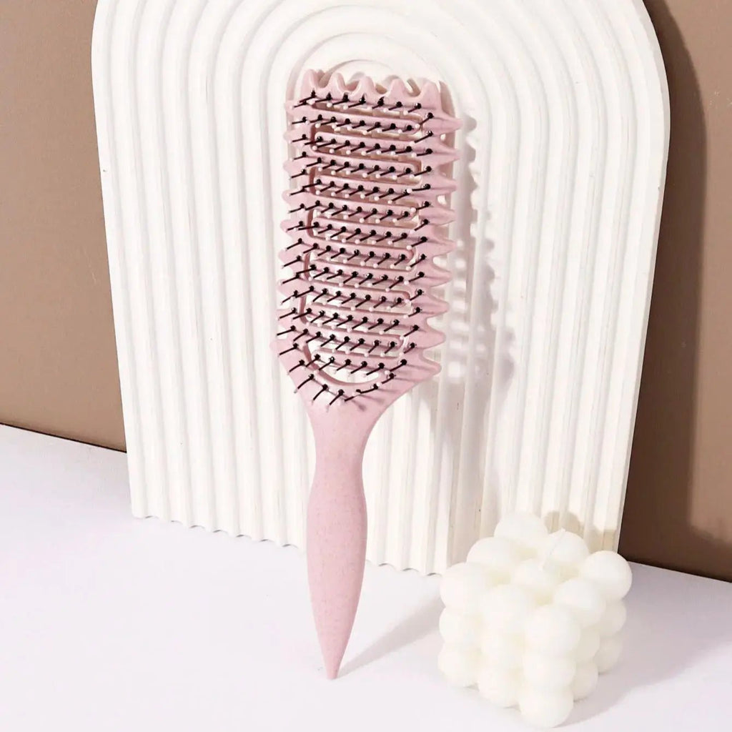 Curling Styling Brush - Hollow Massage Comb for Real Hair & Wigs - lily supply