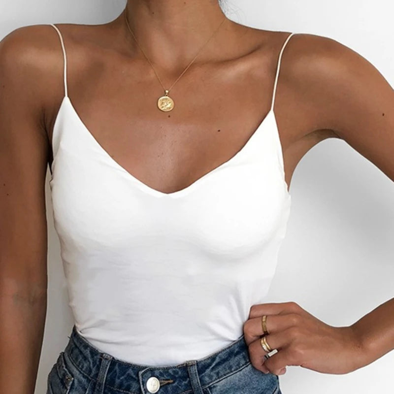 Women's Solid Sleeveless Slim Camisole Vest