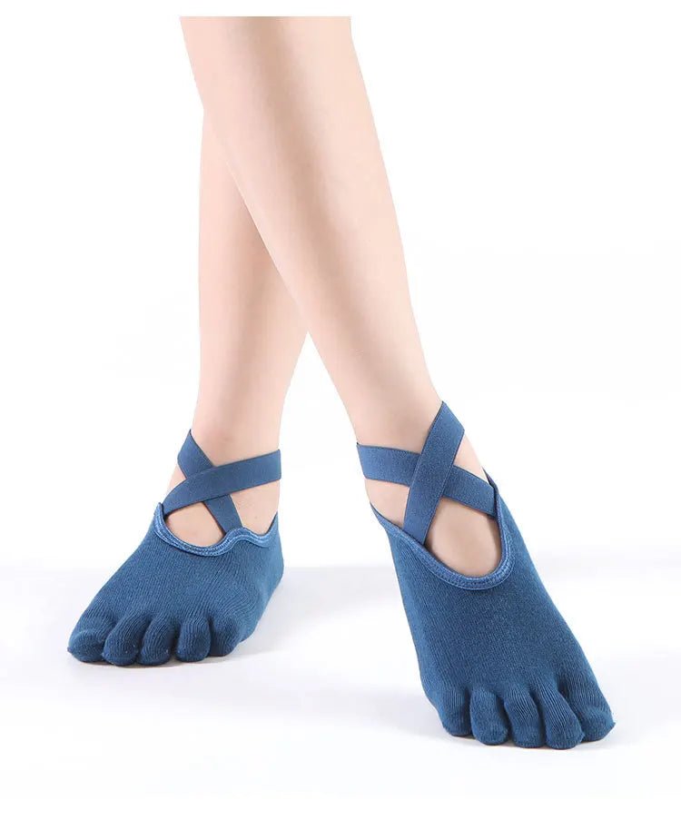 Women's Anti - Slip Five Toe Yoga Socks - Pilates Ballet Dance Sports Socks - lily supply