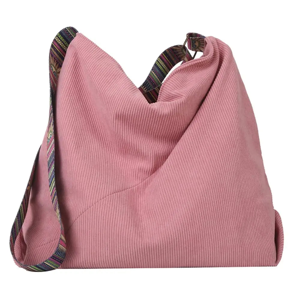 Women's Corduroy Crossbody Shoulder Tote Bag - Stylish Casual Handbag