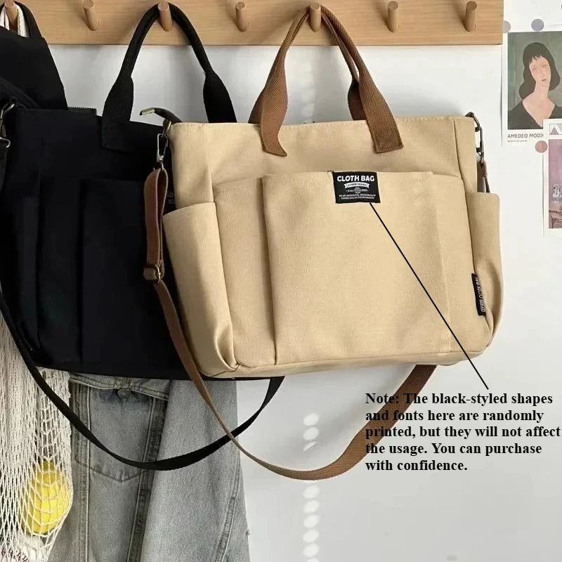 Women's Large Minimalist Canvas Tote Bag - Extra Wide Work Shopper
