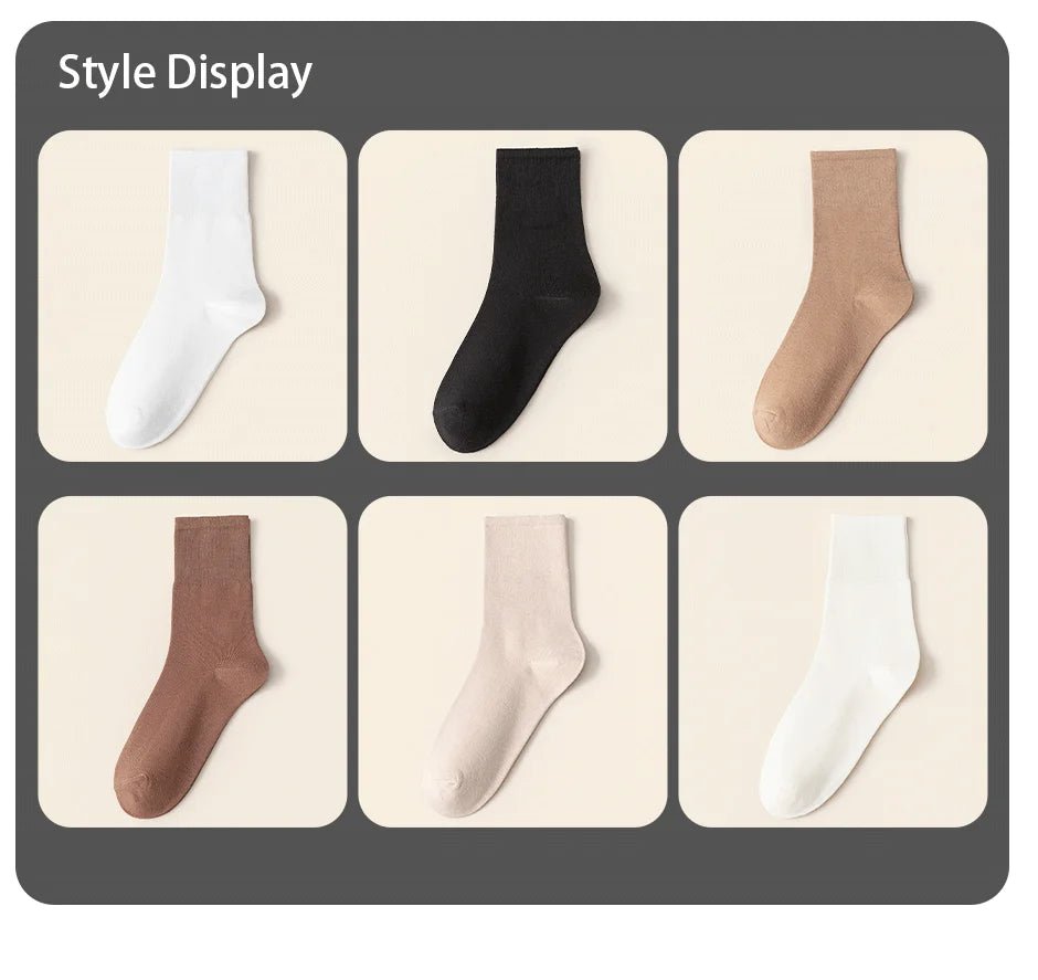 Women's Solid Colour Mid Tube Socks – Everyday Casual Socks - lily supply