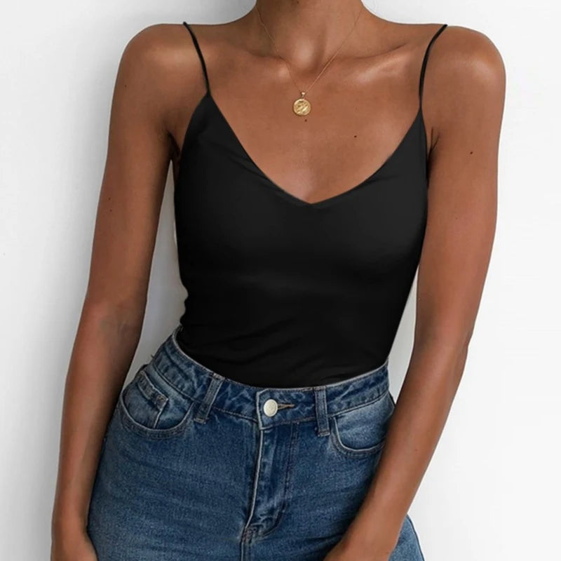 Women's Solid Sleeveless Slim Camisole Vest