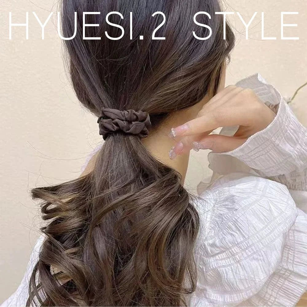 Soft Satin Imitation Silk Scrunchies Set - Elastic Ponytail Holders - lily supply