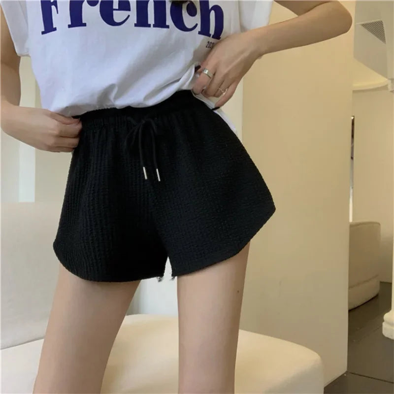 Women's Loose Wide Leg Running Shorts - High Waist A-Line Sports Hot Pants