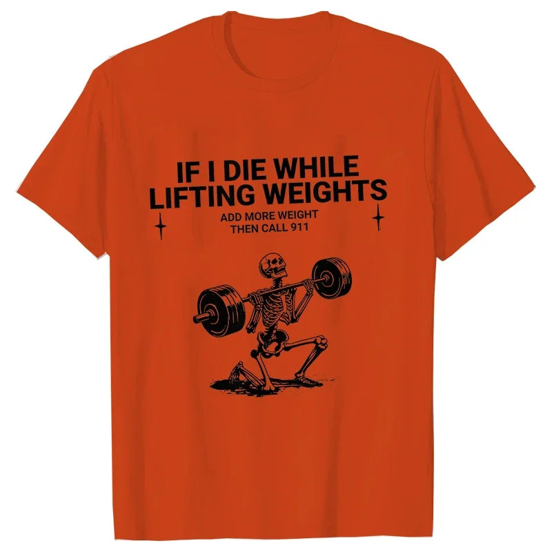 Men's Funny Weightlifting Gym T-Shirt - Short Sleeve Fitness Exercise Tee