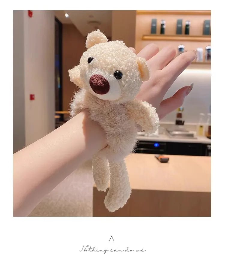 Plush 3D Bear Kawaii Scrunchie - Sweet Cartoon Hair Tie Headband - lily supply