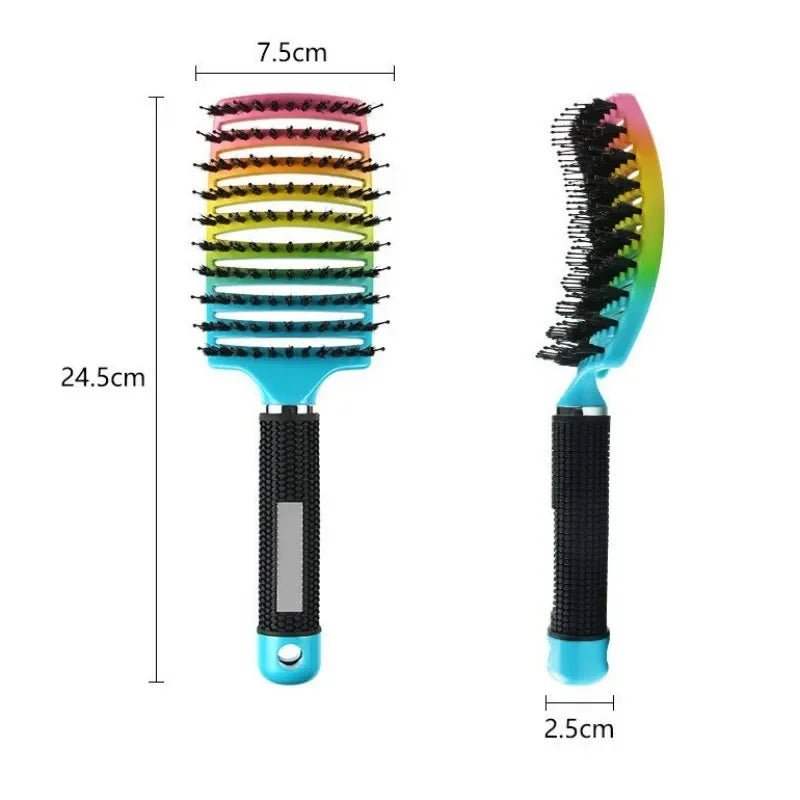 Exfoliating Bristle Hair Brush - Wet Curly Comb Salon Styling Tool - lily supply