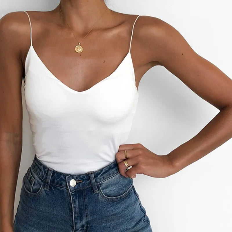 Women's Solid Sleeveless Slim Camisole Vest