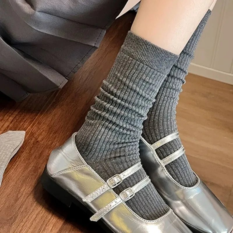 Women's Korean Stripe Pile Long Winter Socks – Warm Knee High Socks - lily supply