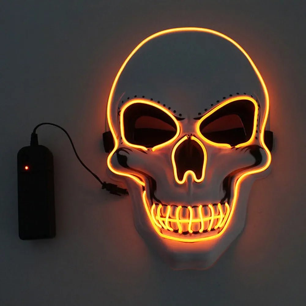 Halloween Horror Skull Mask LED Cold Light Mask LED Halloween Mask Cosplay Mask Halloween Party Decoration Luminous Skull Masks - lily supply