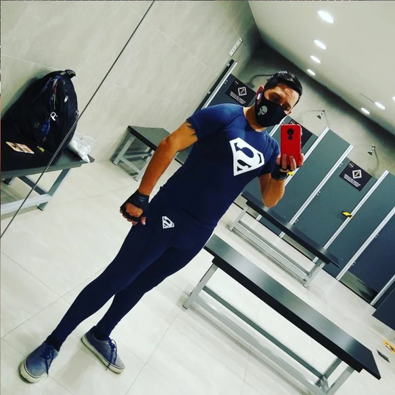 Sports Compression Shirt Men's T-Shirt Short Sleeve Quick Dry Summer Fitness Top Bodybuilder T-shirt Running Men's Gym Clothing - lily supply