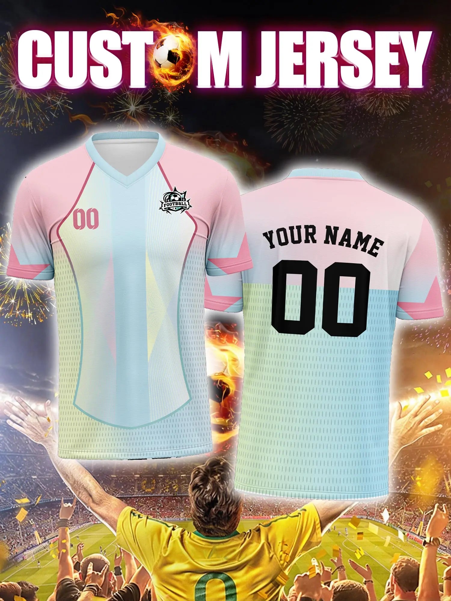Custom Soccer Jersey – Uruguayan Liga Design with Name & Number - lily supply