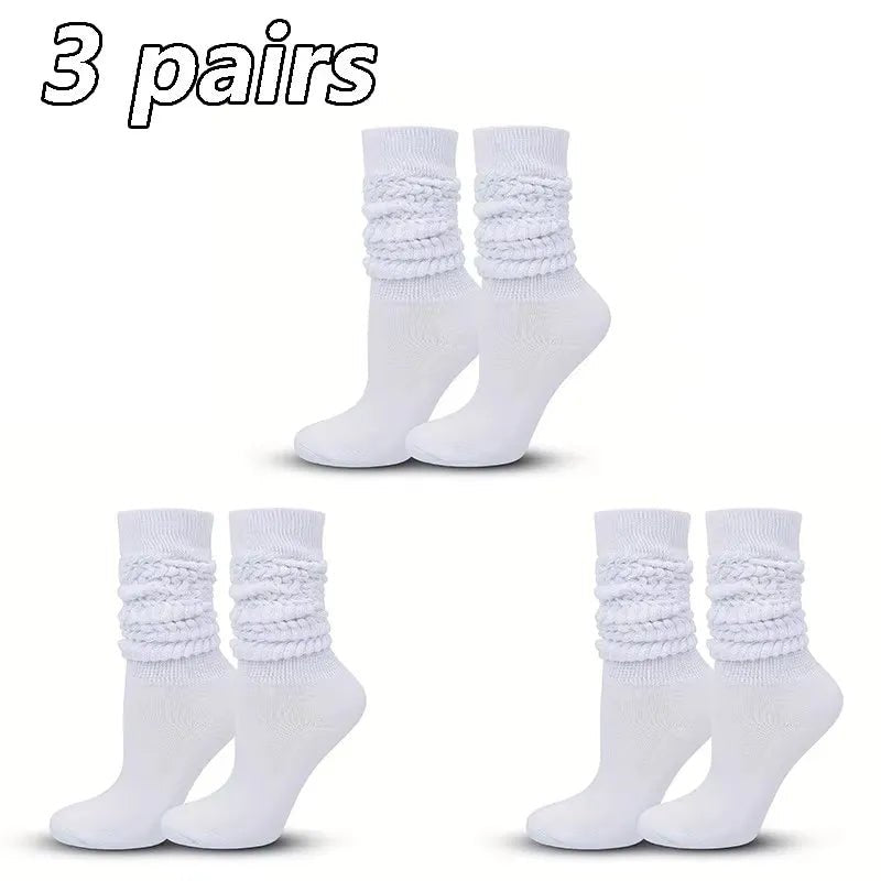 Women's Solid Warm Stacked Knitted Mid - Calf Socks – Cosy Winter Socks - lily supply