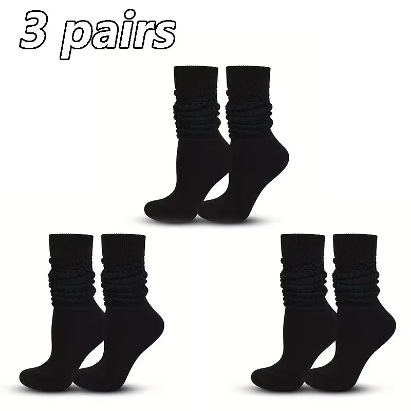 Women's Solid Warm Stacked Knitted Mid - Calf Socks – Cosy Winter Socks - lily supply
