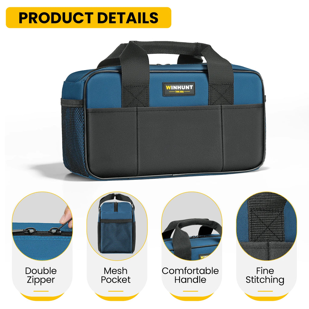 Heavy Duty Tool Tote Bag - 14 Inch Storage Organiser with Multiple Pockets