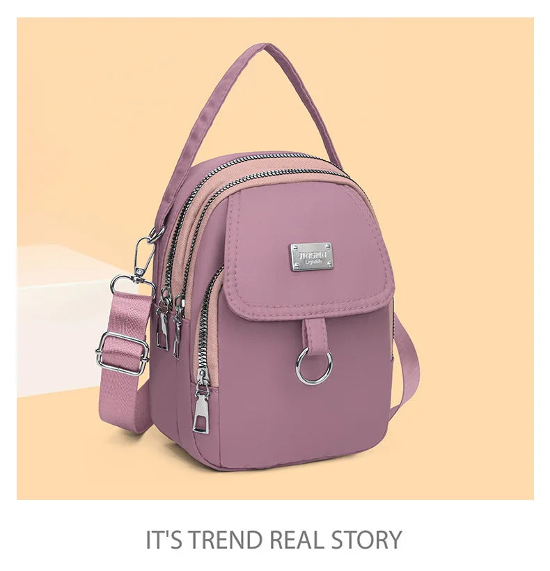 Women's Lightweight Phone Crossbody Tote Bag - Multi-Pocket Daily Outing Bag
